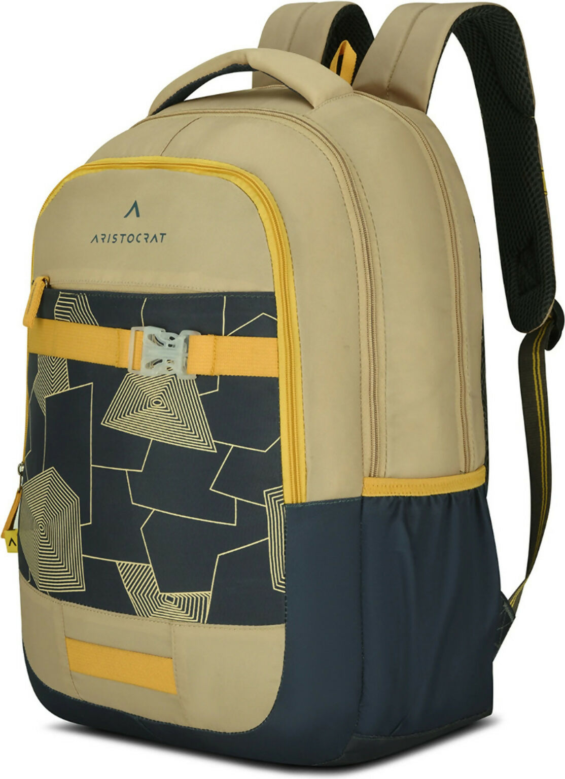 ARISTOCRAT Beige & Grey Stylish Casual Backpack for Men & Women