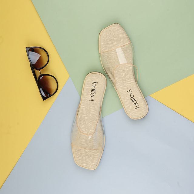 Indifeet Transparent Flat Sandals