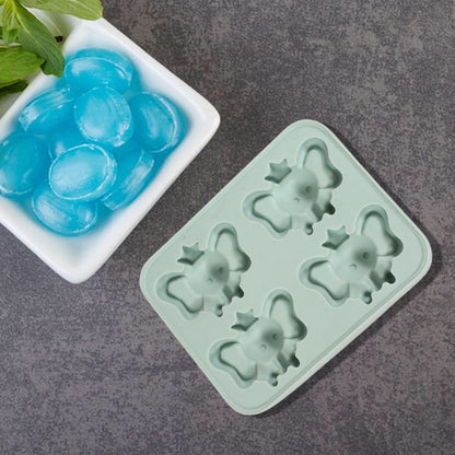 Silicone Cartoon Ice Cube Tray – 4-Grid Flexible Mold for Fridge (1 Pc)