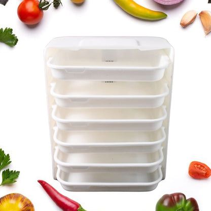 Plastic 6 Layer Wall-mounted Food Organizer Rack (1 Set)