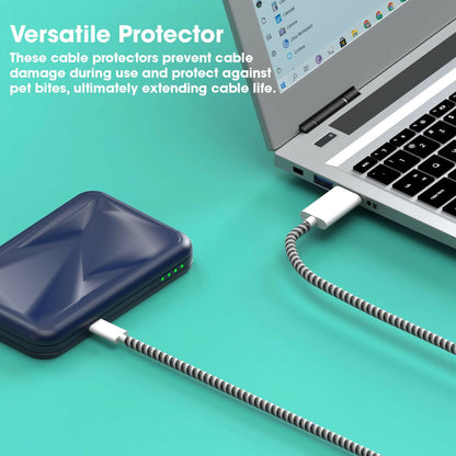 Premium Spiral Cable Guard Durable Protective Sleeve for Phone Chargers & Headphones