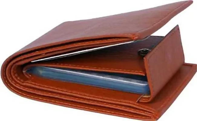 Multispace Designer Brown Album Leatherette Textured Wallets For Men