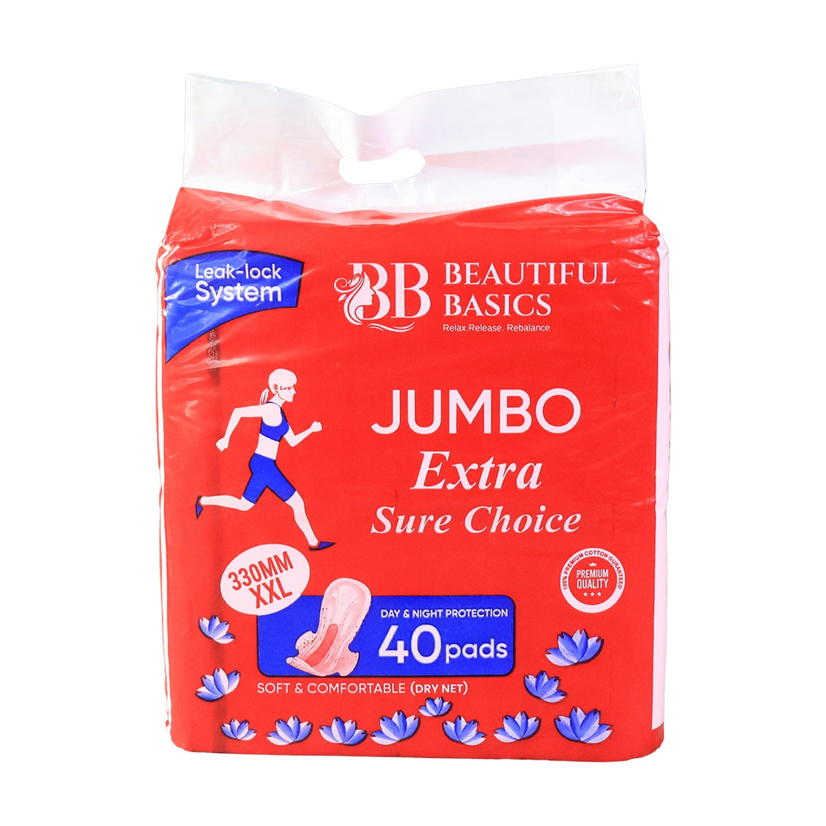 Beautiful Basics Jumbo Extra Sure Choice Sanitary Pads Xxl 330mm (40 Pc) HP DD
