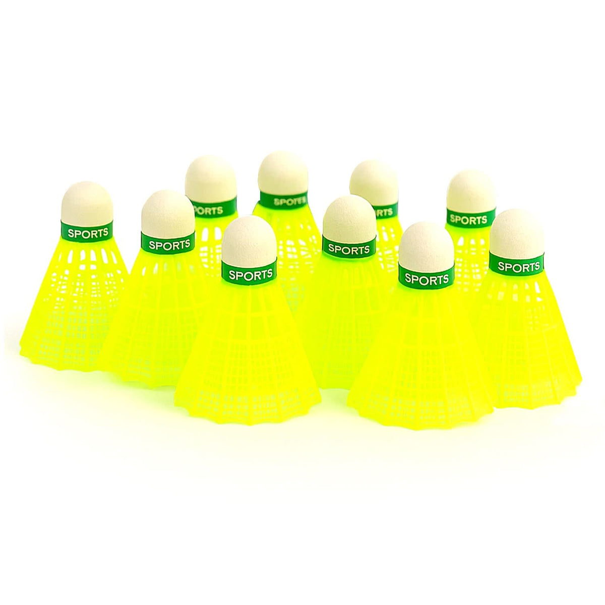 Premium Plastic Badminton Shuttlecock Set (10 Pcs) HP DD