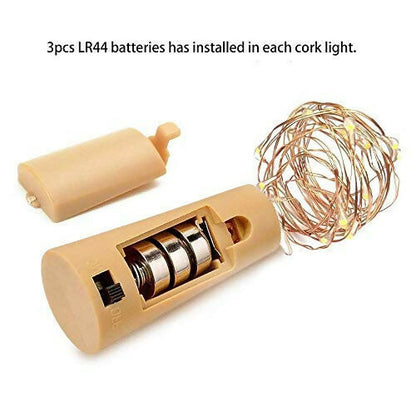 Bottle Cork Lights Copper Wire String Lights 2M Battery Powered (without Bottle) 4