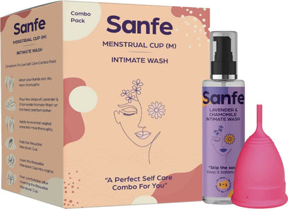 A Perfect Self-Care Combo(Sanfe Small Menstrual Cup + Intimate Wash 100 Ml)