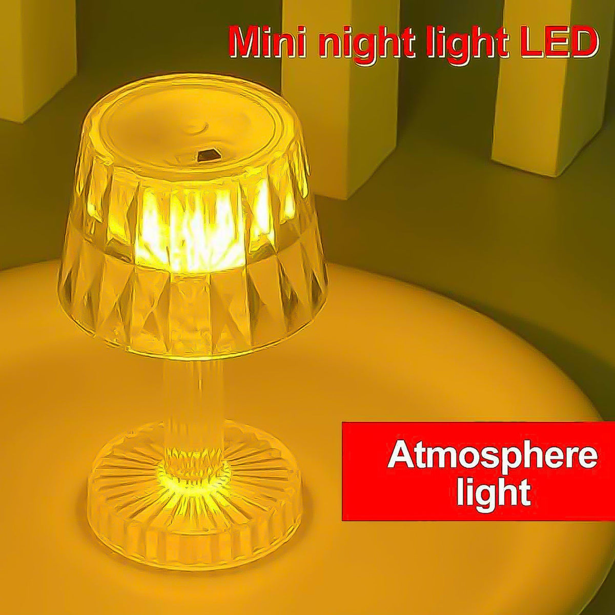 Led Candle Lamp Table Lamp Portable Plastic Acrylic LED Desk Lamps Battery Powered(1 Pc / Small)
