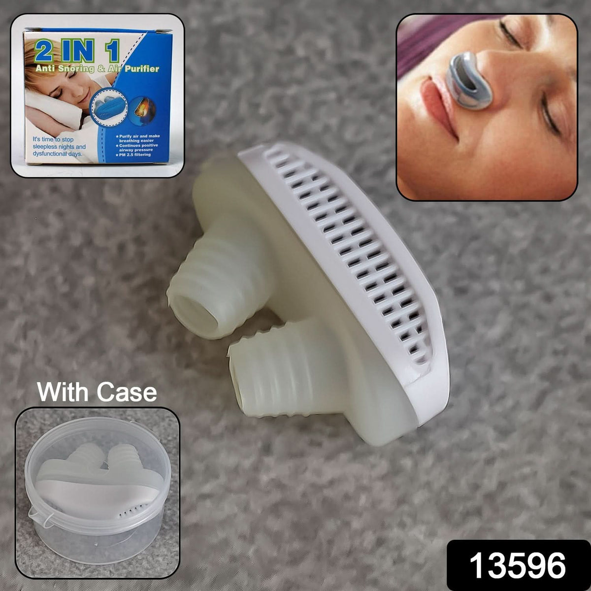 2 In 1 Anti Snoring And Air Purifier Nose Clip Anti Snoring Device (1 Pc  With Plastic Case) HP DD