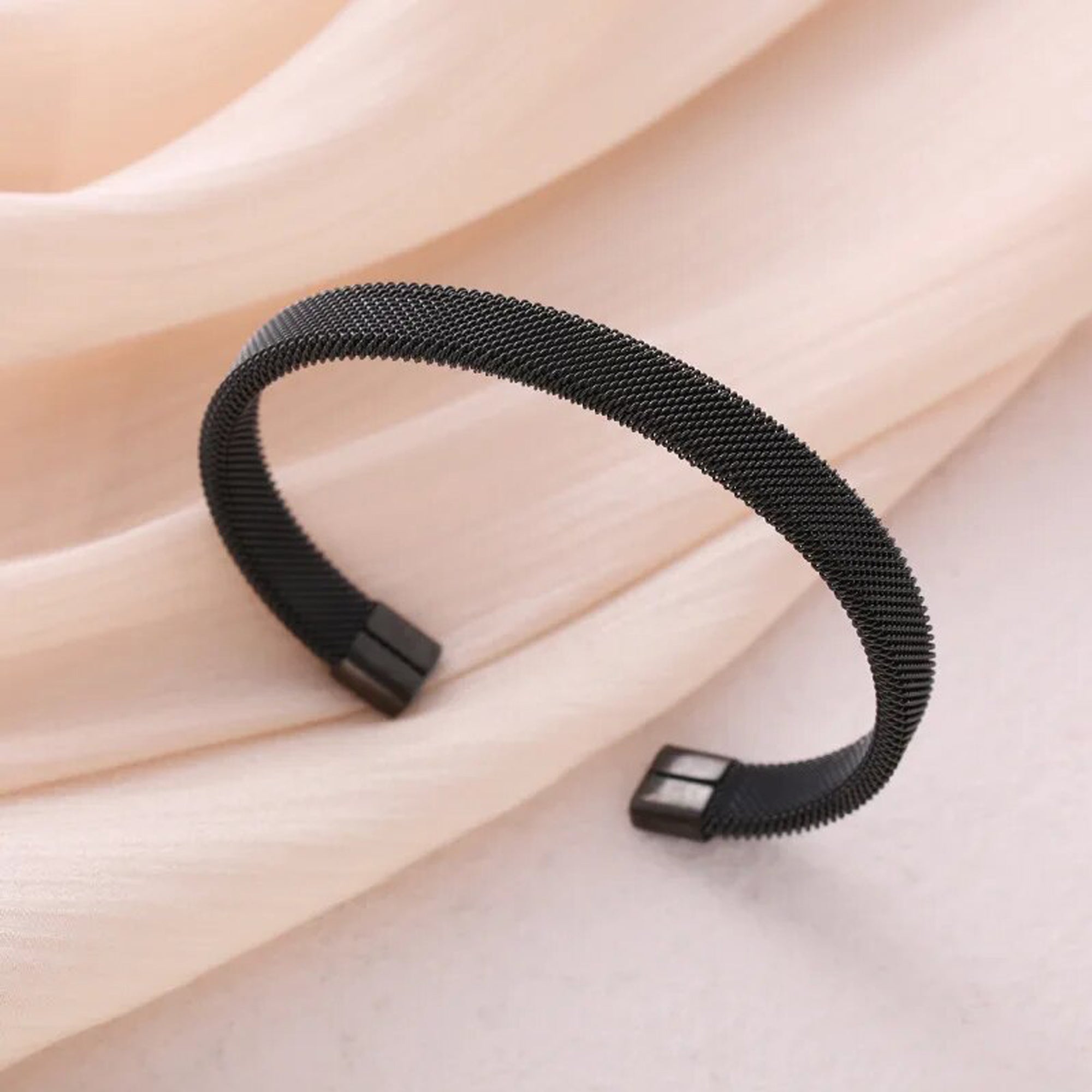 Jazz and Sizzle Men Black-Plated Kada Bracelet