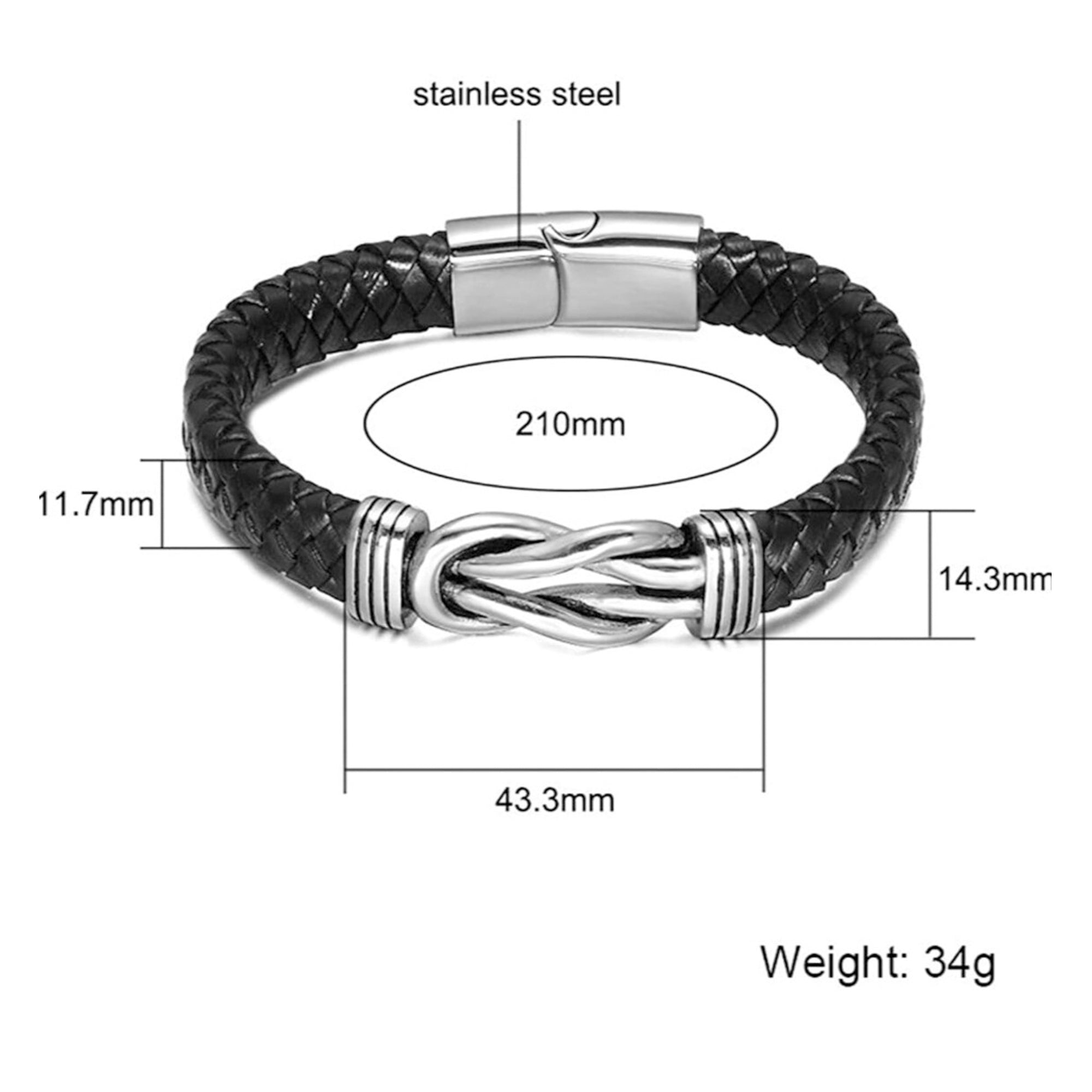 Jazz and Sizzle Men Black & Silver-Toned Wraparound Bracelet