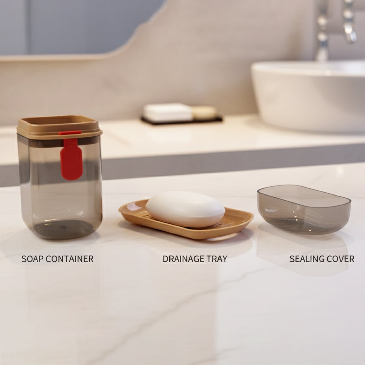 Premium Plastic Soap Box With Drain Tray  Protective Cover