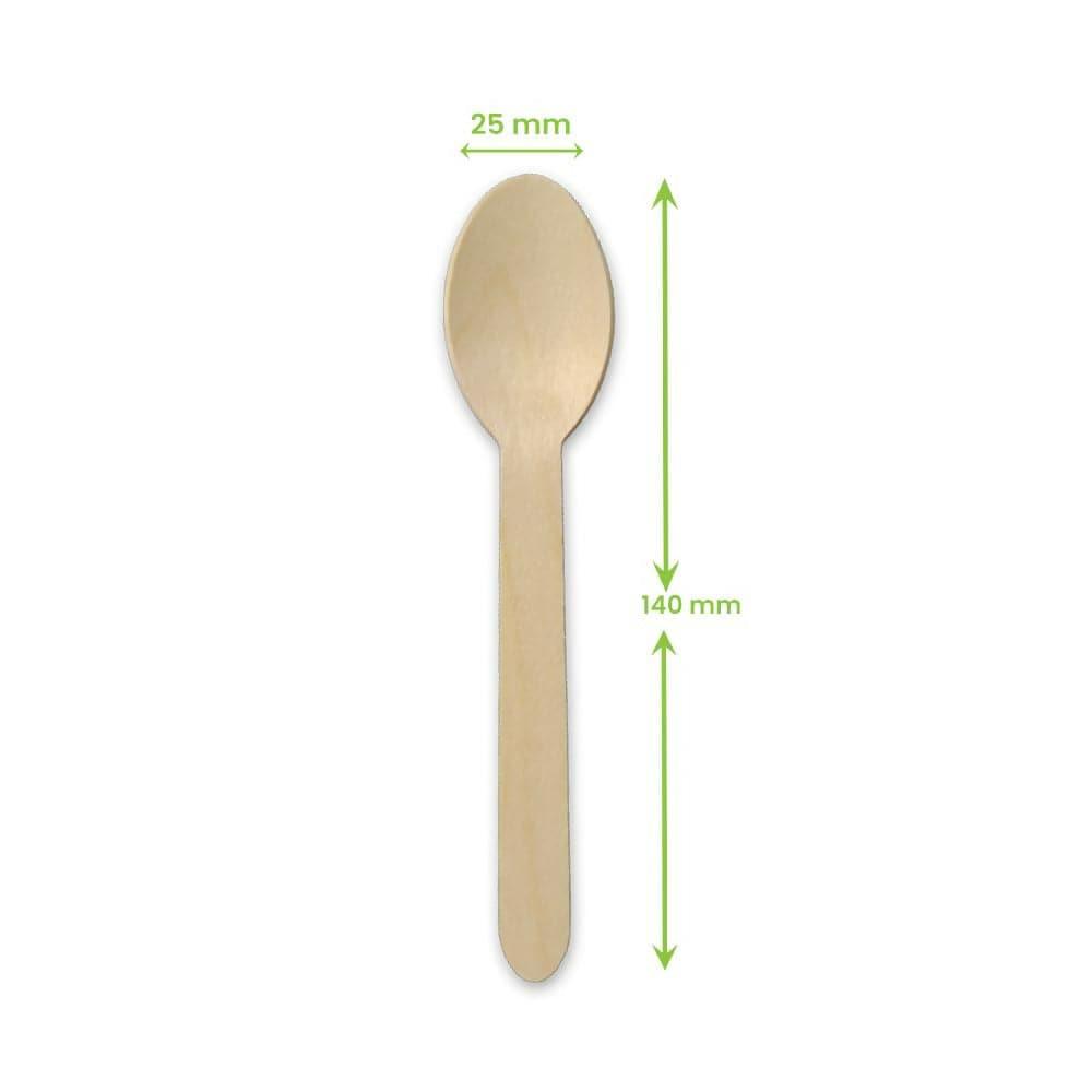 Global Dispo Wooden Spoons (Pack of 20) (140 MM) - HalfPe