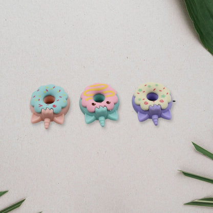 Cartoon Donut Erasers (3 Pc Set) – Non-Toxic Tree Shaped School Stationery for Kids