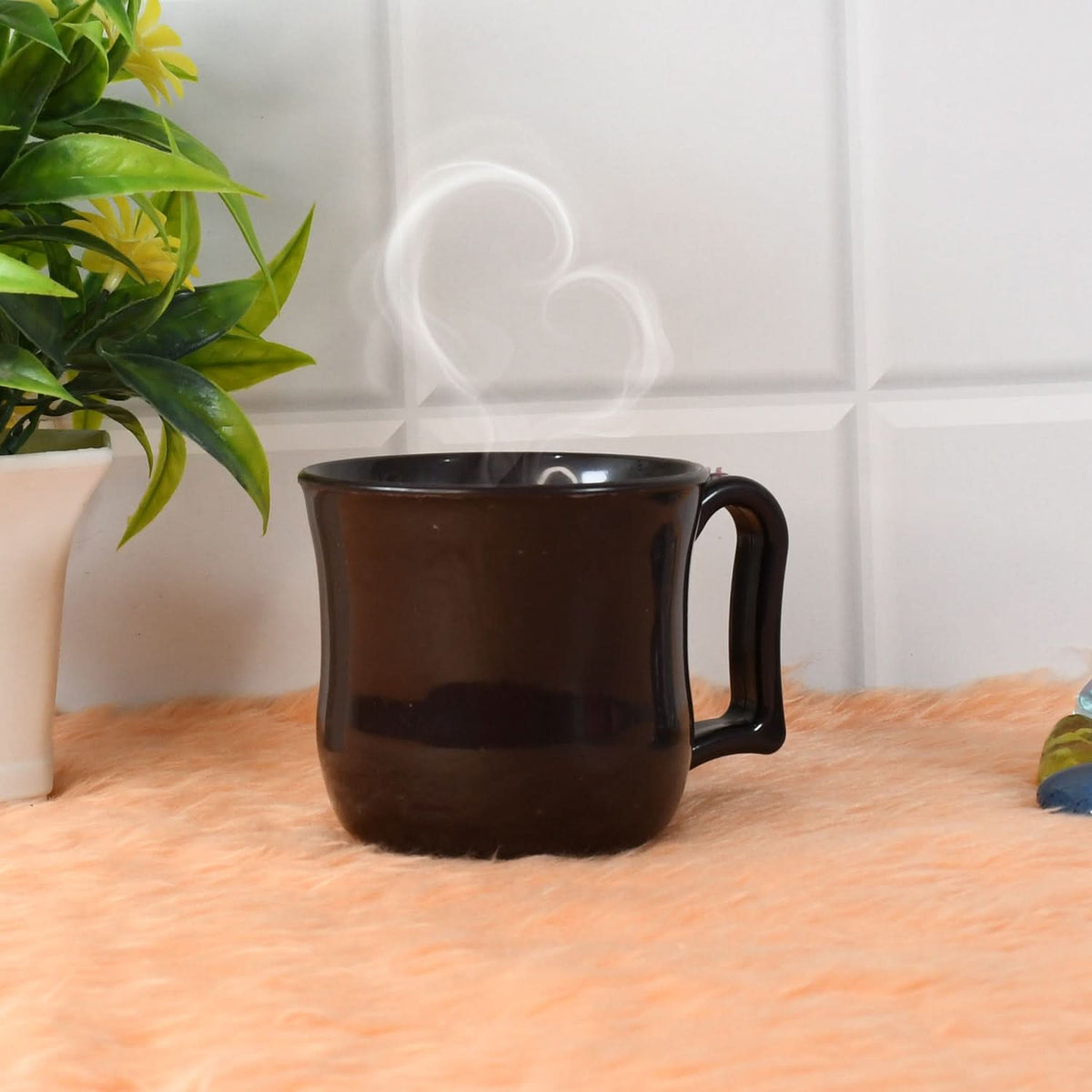 Premium Plastic Coffee  Tea Cups  Mug With Handle (1 Pc  With Color Box  Black) HP DD