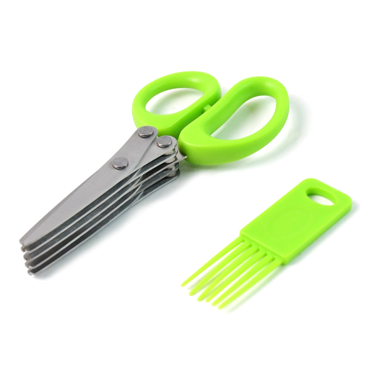 Premium 5-Blade Multipurpose Kitchen Scissors with Cleaning Comb – Heavy Duty Stainless Steel Herb Cutter Scissors