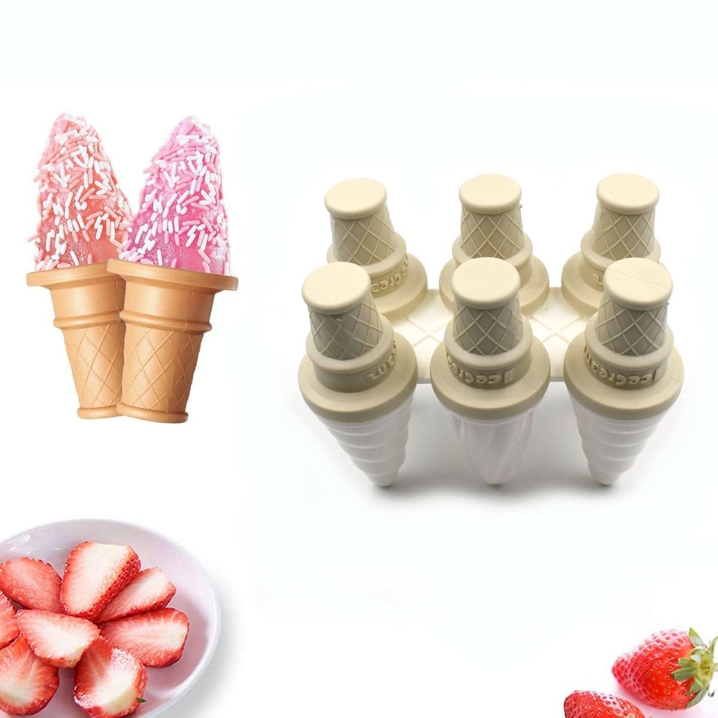 6 Pc Ice Cream Mold Set – Ideal for Homes, Restaurants & Ice Cream Parlours