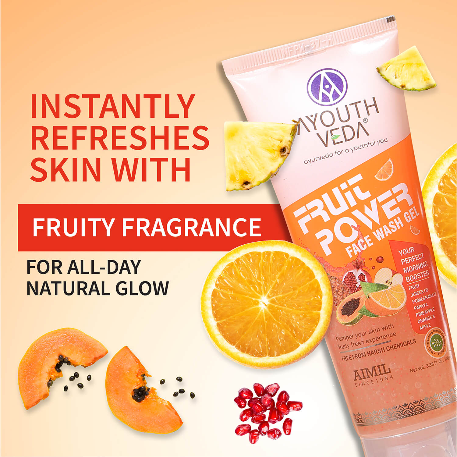 Ayouthveda Fruit Face wash Gel Pack Of 2 (100 ml) Aimil Ayouthveda