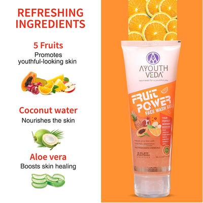 Ayouthveda Fruit Face wash Gel Pack Of 2 (100 ml) Aimil Ayouthveda