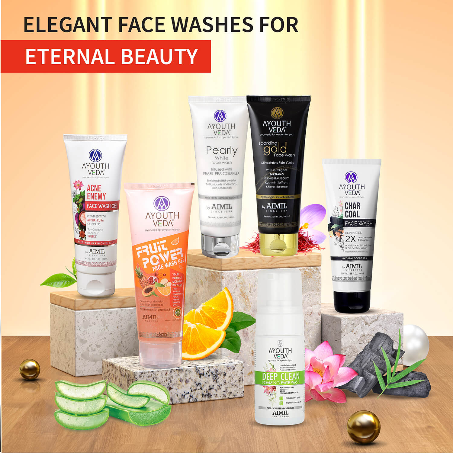 Ayouthveda Fruit Face wash Gel Pack Of 2 (100 ml) Aimil Ayouthveda