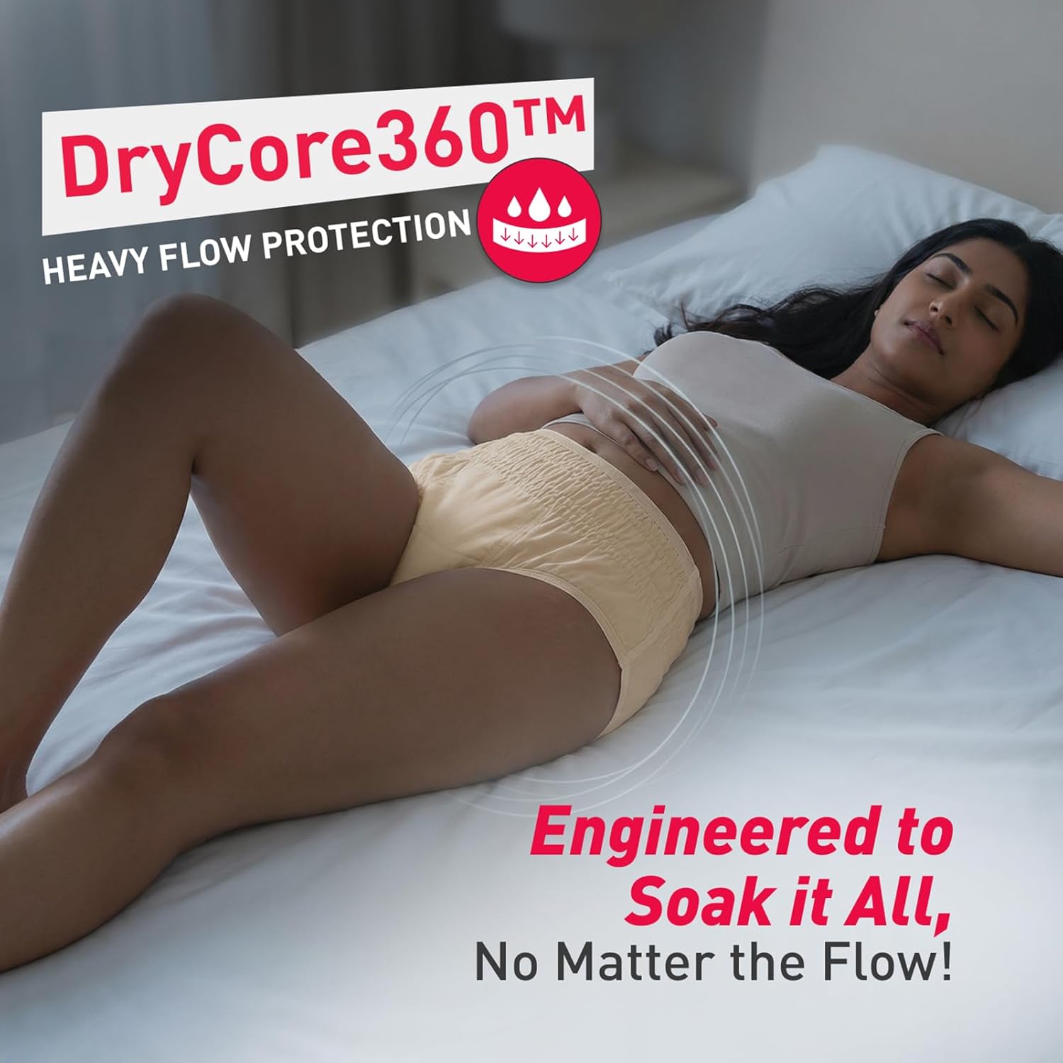 Sirona Disposable Period Panties (L-XL) | 360° Protection for 12 hours | No Leakage, No Discomfort | Day & Night Protection | Wetness Indicator | Ultra-Absorbent Core(Pack of 2)