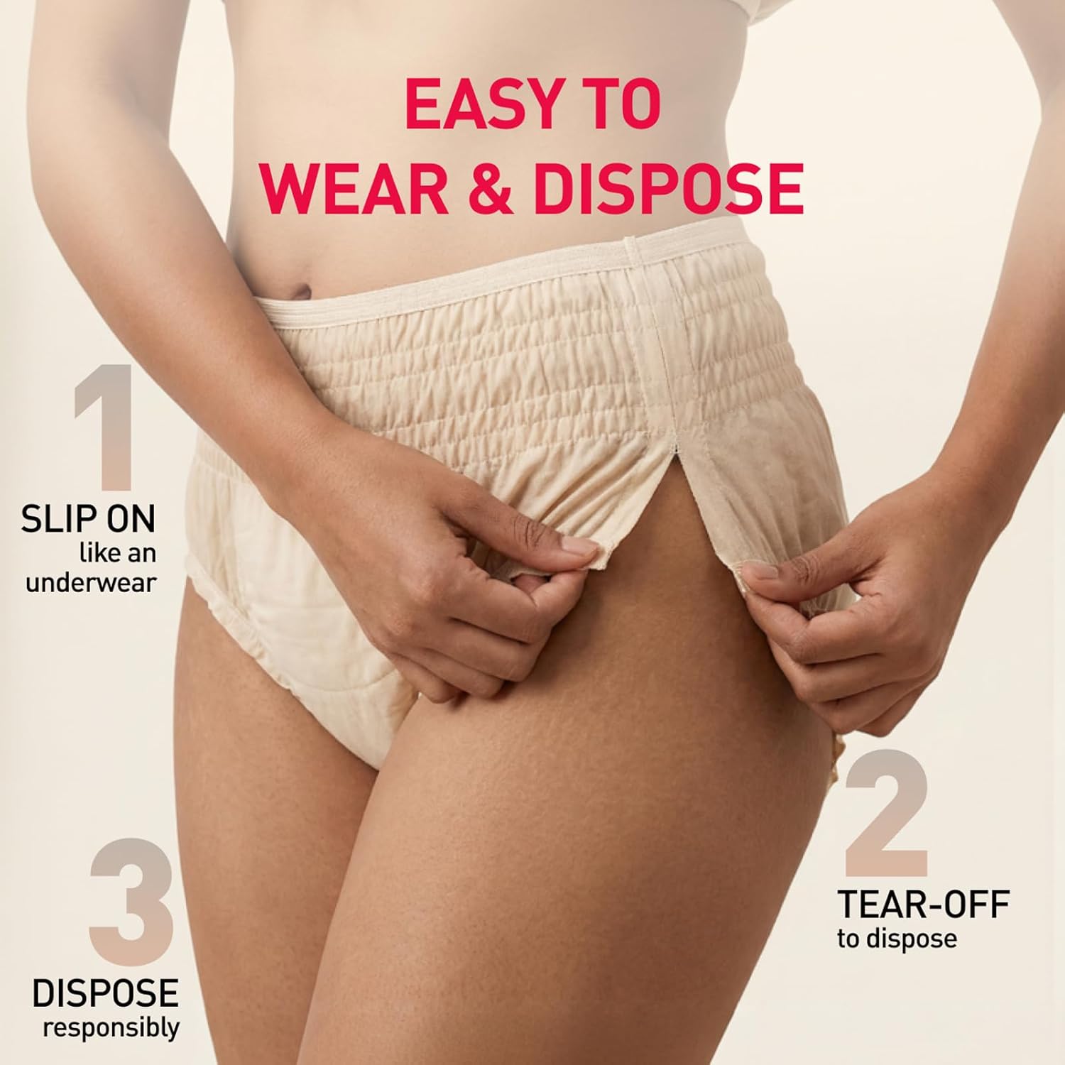 Sirona Disposable Period Panties (L-XL) | 360° Protection for 12 hours | No Leakage, No Discomfort | Day & Night Protection | Wetness Indicator | Ultra-Absorbent Core(Pack of 2)