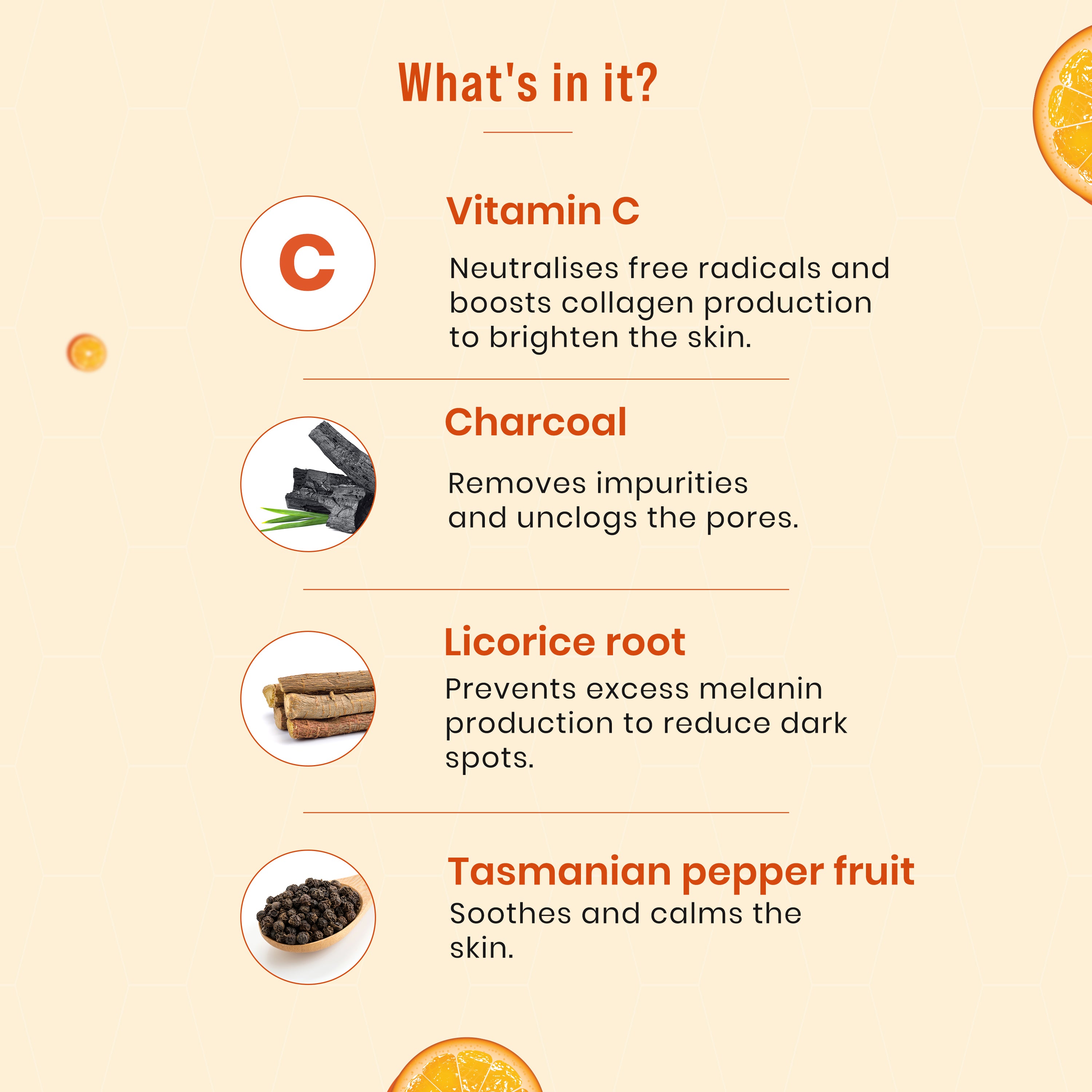 Sirona Vitamin C Face Wash for Men & Women 125 ml with Charcoal Licorice Root & Tasmanian Pepper Fruit