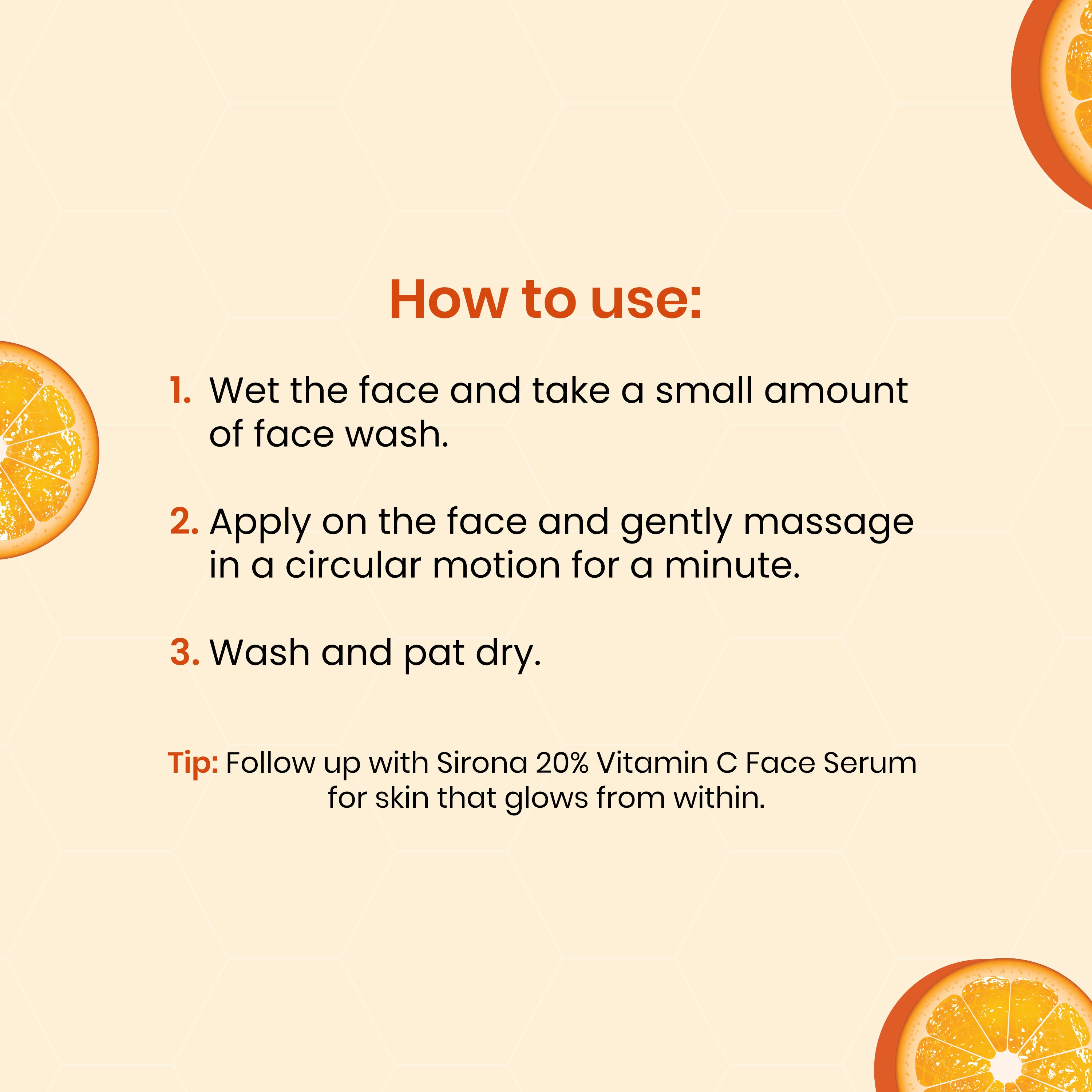 Sirona Vitamin C Face Wash for Men & Women 125 ml with Charcoal Licorice Root & Tasmanian Pepper Fruit