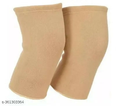 1 pair Beige Woolen Knee Covers  Stylish and Warm Protection Stretchable Knee Warmers Winter Protector  for Men & Women1