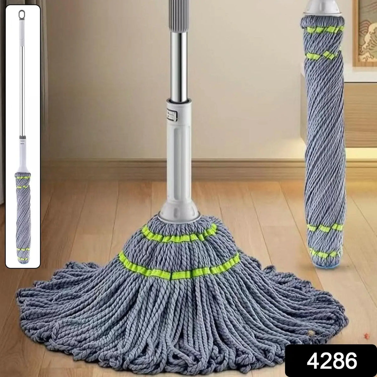 Squeeze Twist Mop Self Wringing Mop Stainless Steel Handle (1 Pc) HP DD