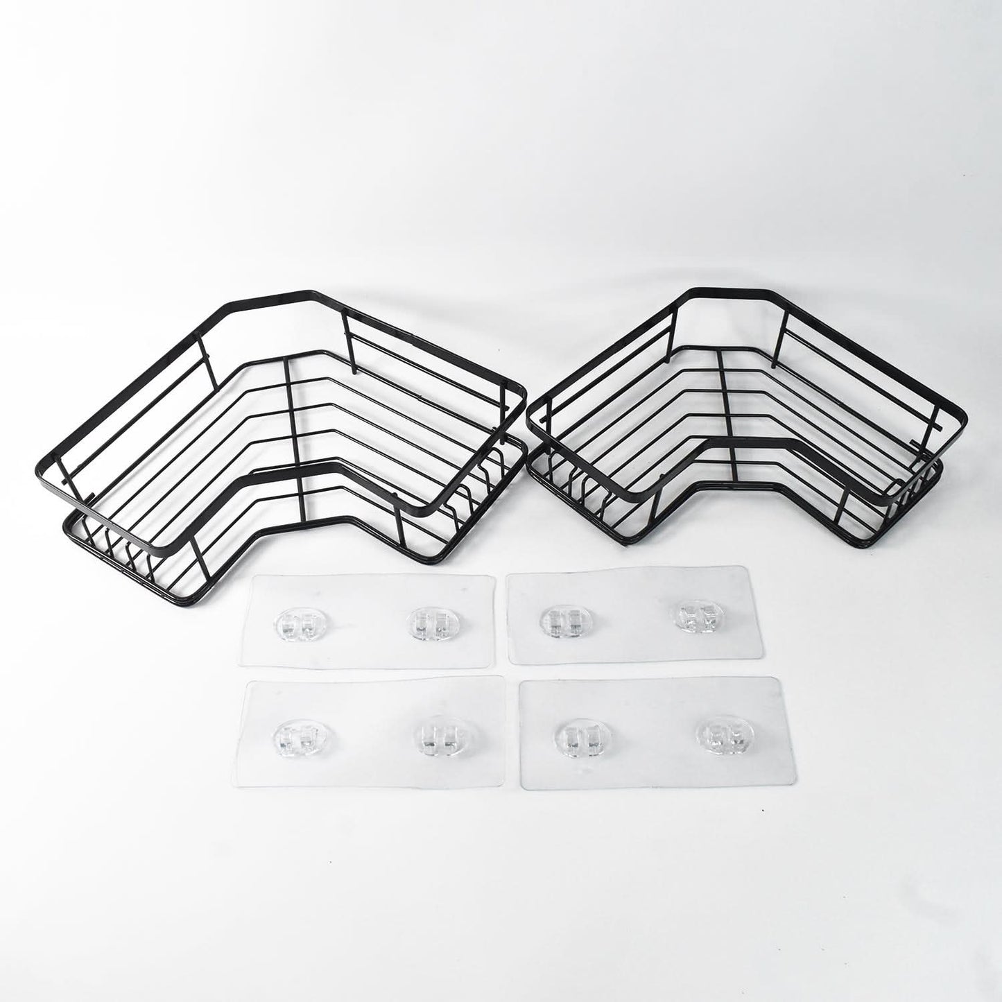 Iron Coating Self-adhesive Corner Shelf Organizer (2 Pc)