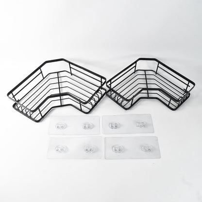 Iron Coating Self-adhesive Corner Shelf Organizer (2 Pc)