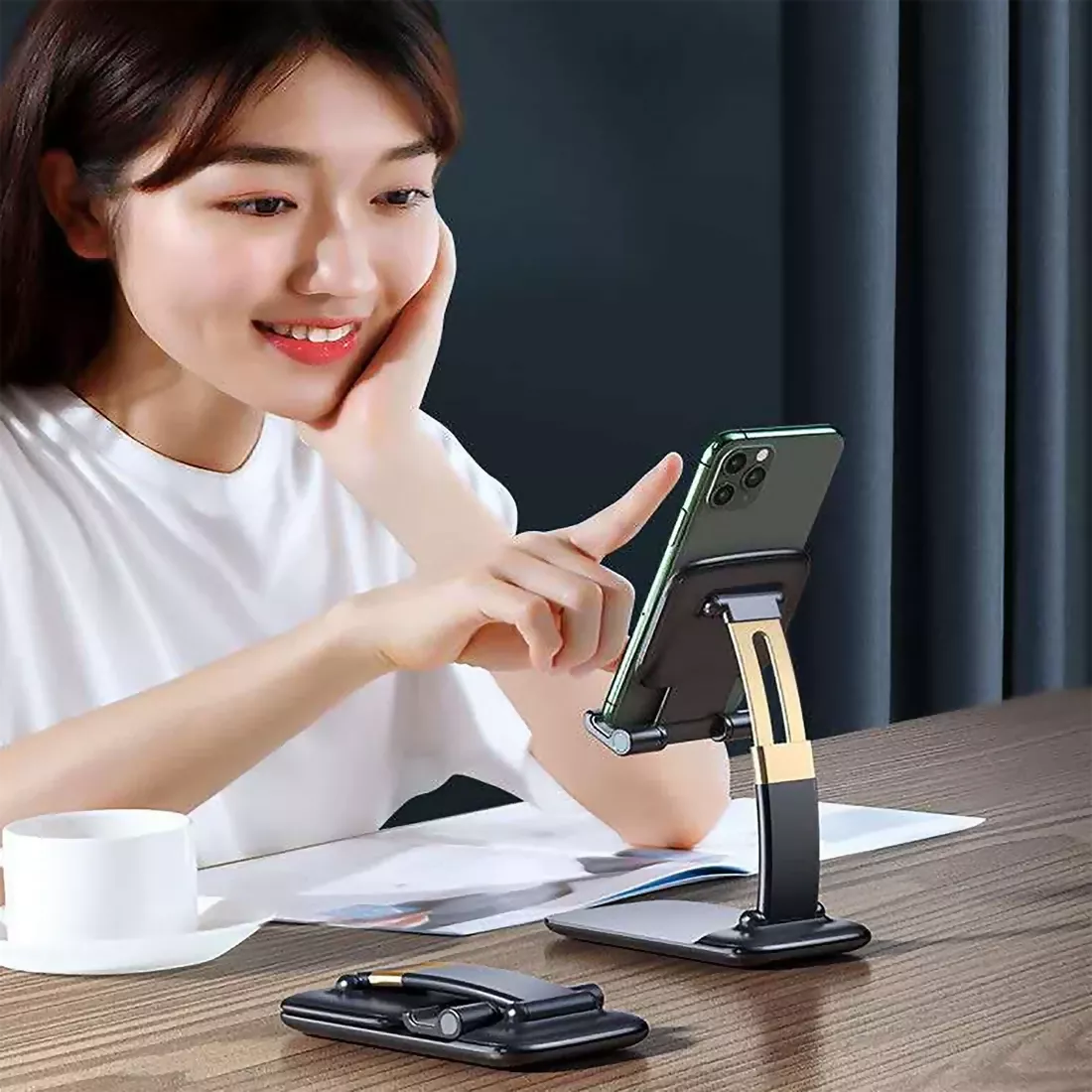 Foldable Phone Holder for Table and Universal Mobile Stand for Desk ABHI Mobiles
