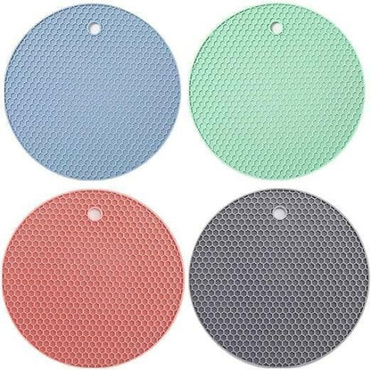 P-plus international silicone trivets mat for dish hot pads (pack of 4) - HalfPe