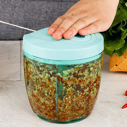 Manual Stainless Steel Vegetable Chopper 5 Blades, 750ml Compact Slicer