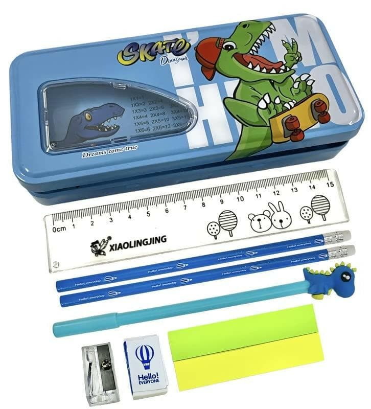 Dinosaur Pencil Box With Cute Stylish Stationery - HalfPe