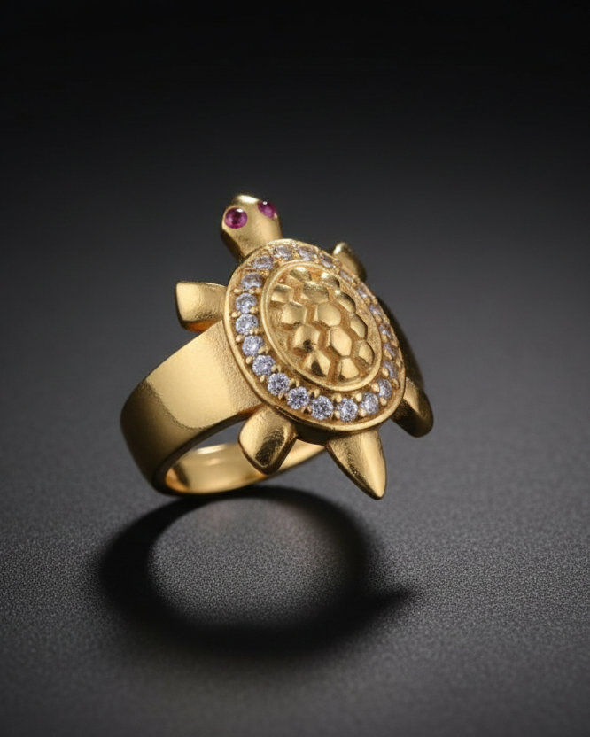 Men’s Gold Plated Cubic Zirconia Finger Ring for Ethnic Party Wear MAITRY ENTERPRISE