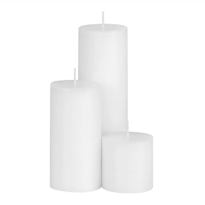 PROSPERRO LUMO by Parkash Candles Unscented Pillar Candles Set of 3 (2x2, 2x4, 2x6 Inches) (White) - HalfPe