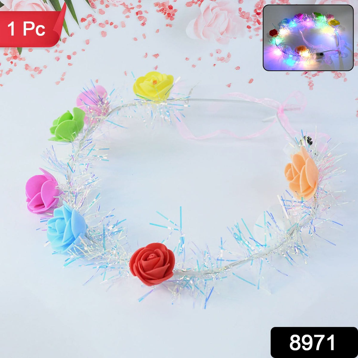 Led Flower Crown Headband  Multicolor Light-up (1 Pc) HP DD