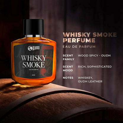 Beardo Whisky Smoke Perfume for Men,100ml Spicy,Woody-Oudh Scent Eau De Parfum Long Lasting Mens Perfume Best Date Night Fragrance Body Spray Valentine gift for Men