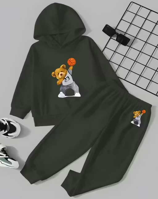 Kids Printed Cotton Blend Pullover Sweatshirt Luck Fashion