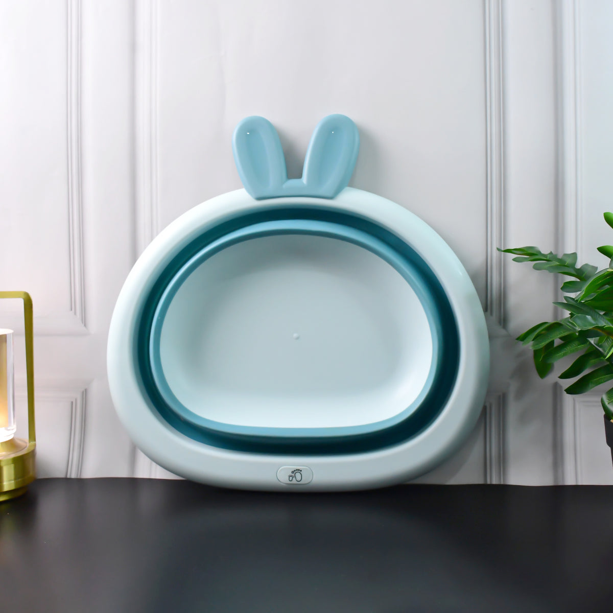 Foldable Multipurpose Collapsible Basin with Bunny Ear Handle – Portable Storage & Washing Tub for Home