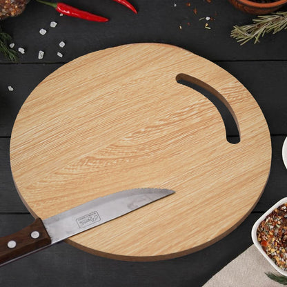 Natural Wooden Round Chopping Board – Perfect for Cutting Fruits, Vegetables, and Everyday Kitchen Prep