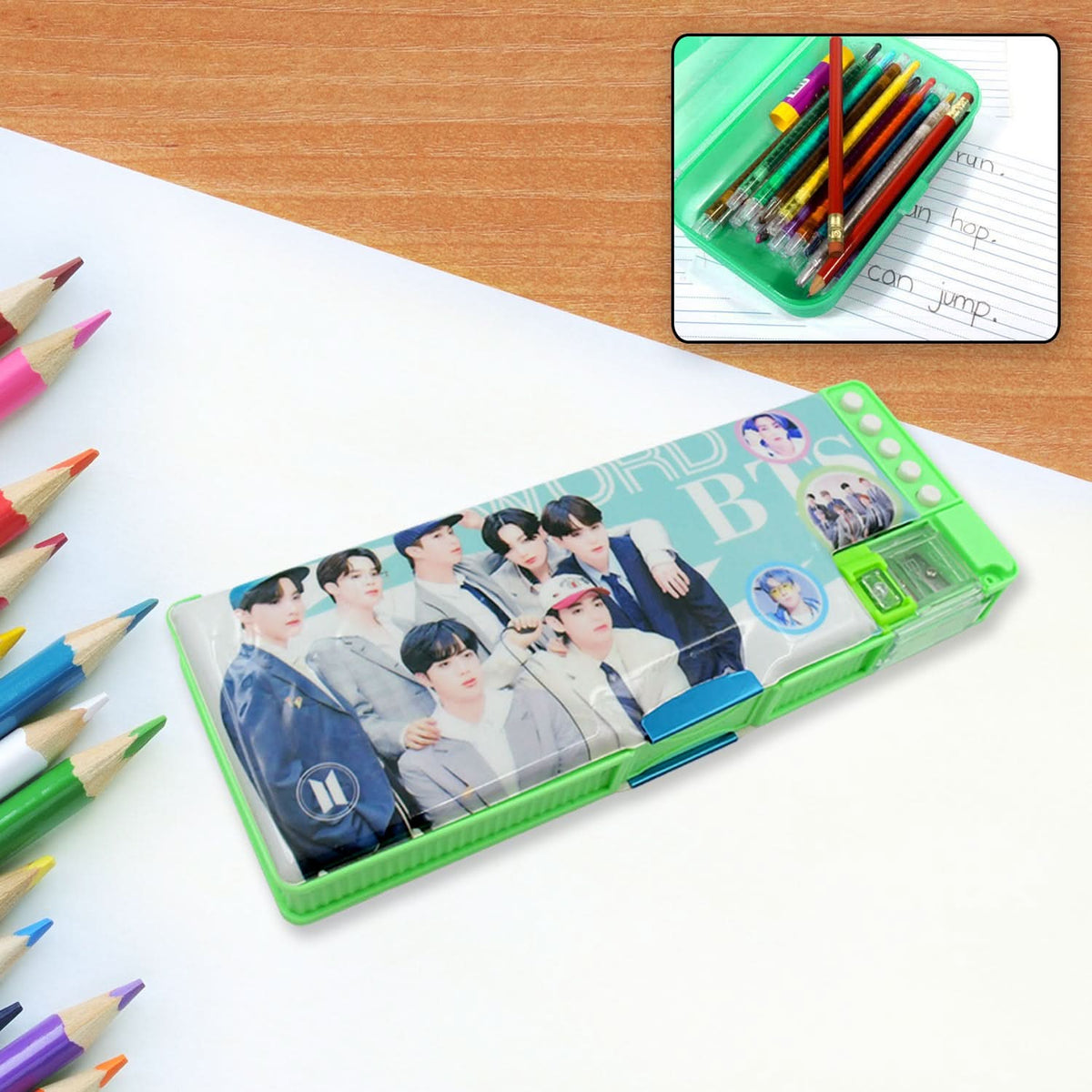 Multipurpose Compass Box Pencil Box With 2 Compartments For School HP DD