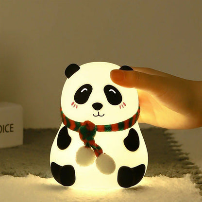 Cute Panda LED Night Lamp – Soft Silicone Touch Bedside Light for Kids Room