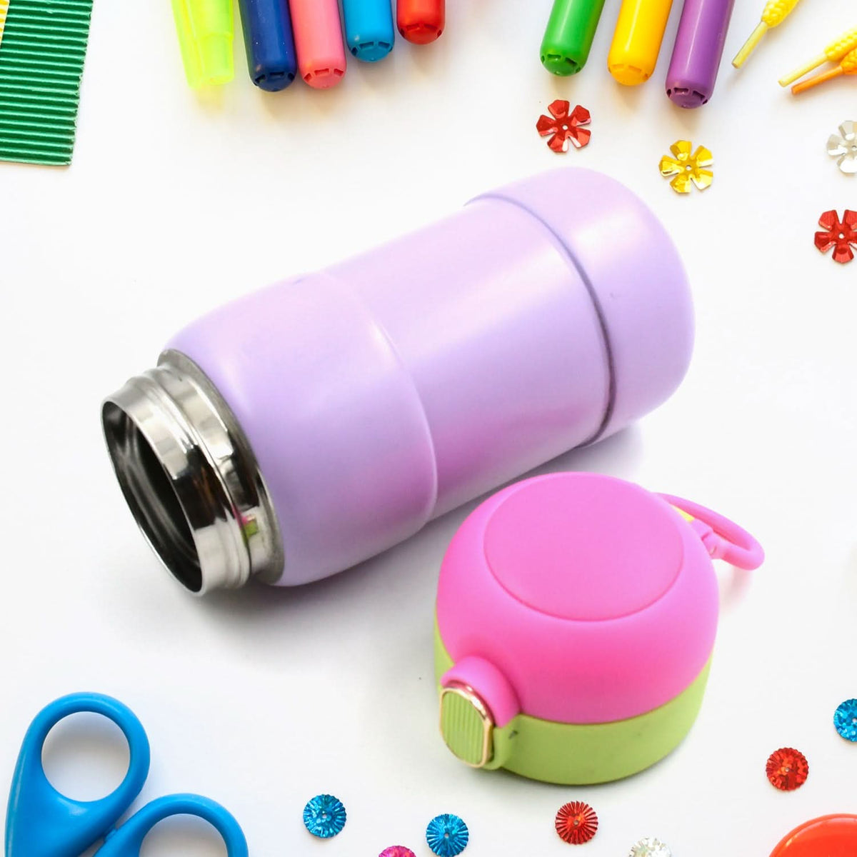 Duck Stainless Steel Water Bottle – 400 ml BPA-Free Thermos with Spill-Proof Cap (1 Pc) HP DD