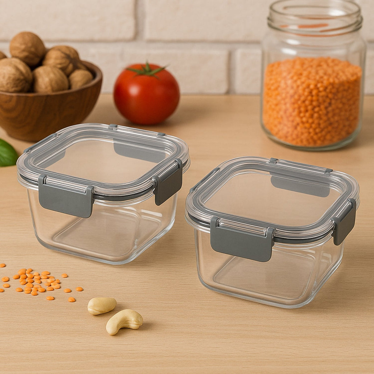 Apex Press N Lock Airtight Food Storage Container Set (2pc450ml) Approx HP DD
