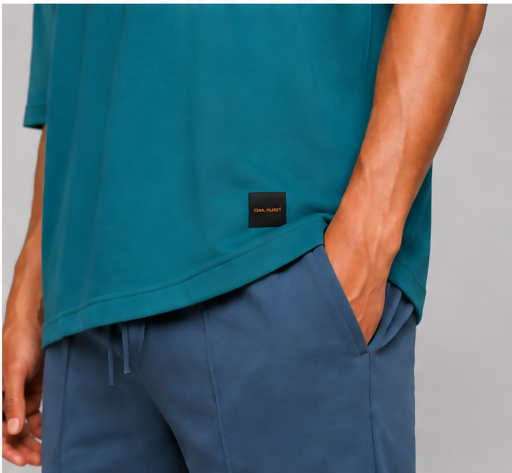 HUSTLE Men's Crew Neck Oversized Tees - Teal Green