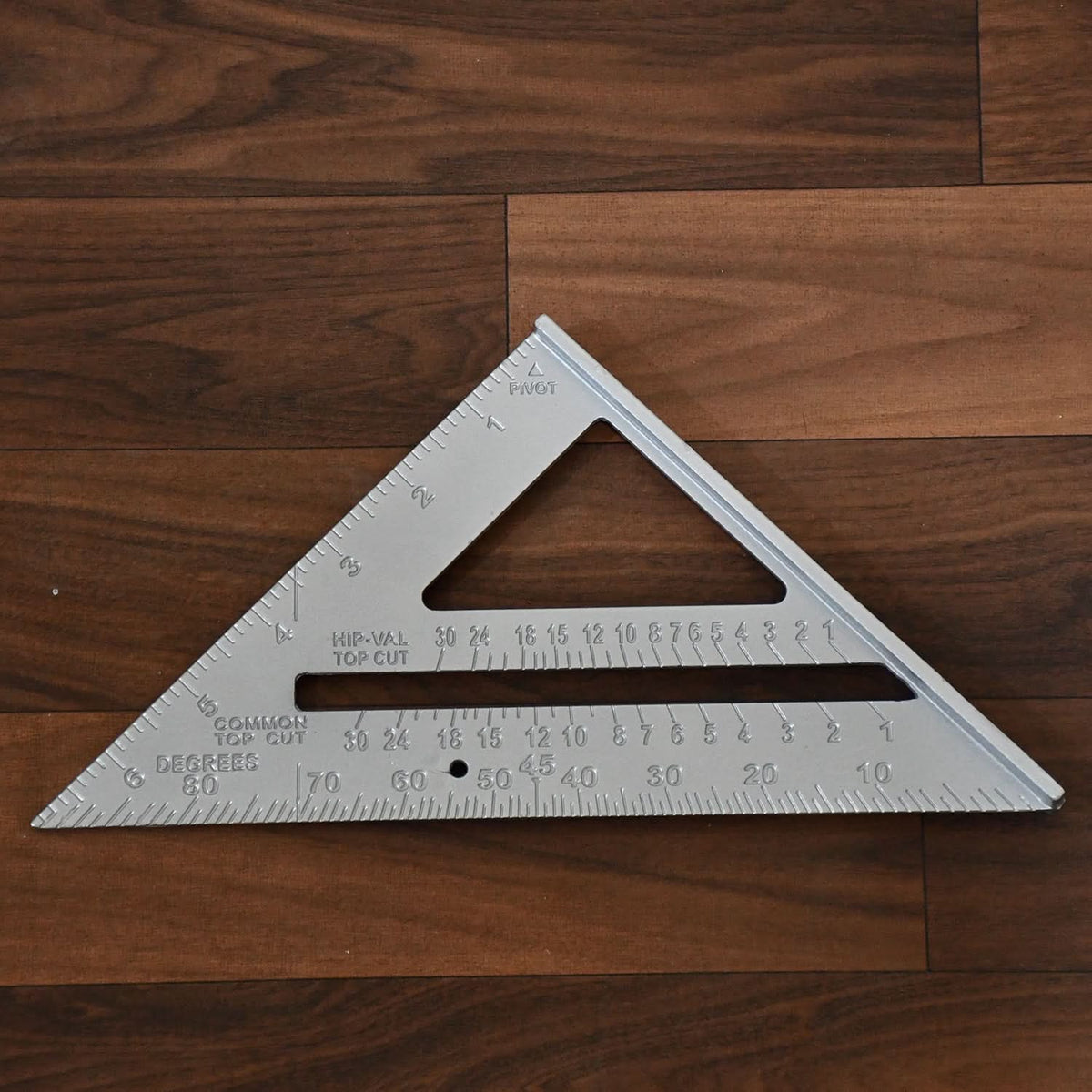 Double-Sided Triangle Ruler with 7-Inch Aluminum Alloy Rafter Square for Home & Industrial Use (45°/90° Tool) HP DD