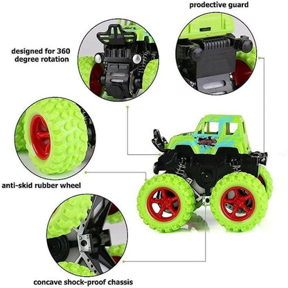 Mini Monster Pull Back Stunt Truck Toy (Single Piece, Random Colour) - HalfPe