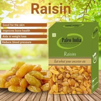 Paleo India Golden Raisins| Kishmish|Raisin Dry Fruits (200gm) - HalfPe